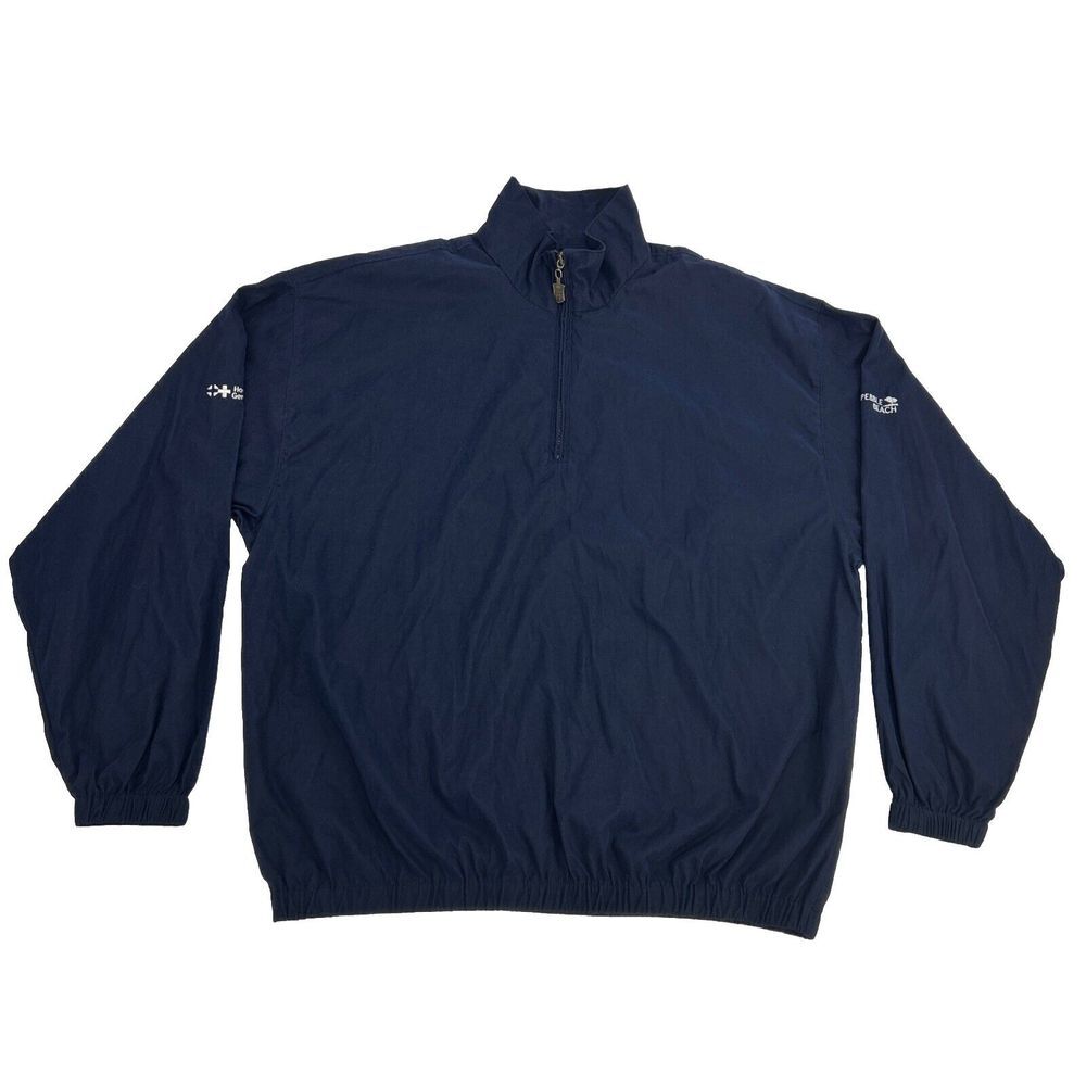 Pebble Beach Jacket Men's XL Blue Performance 1/4 Quarter Zip Golf Pullover